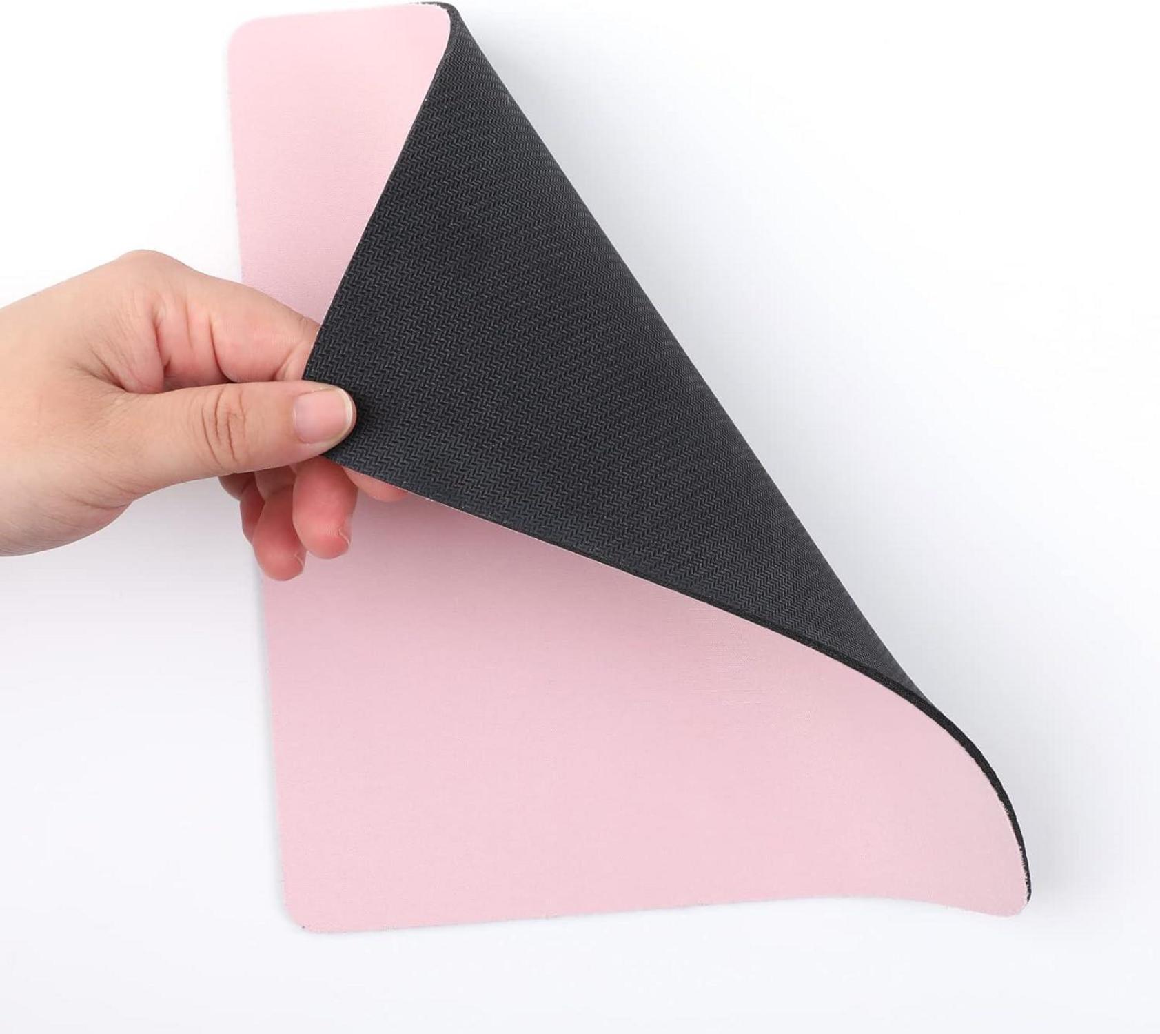 Kleines Office Mousepad 24x20 cm Mausunterlage Abwaschbar Rutschfest - Rosa