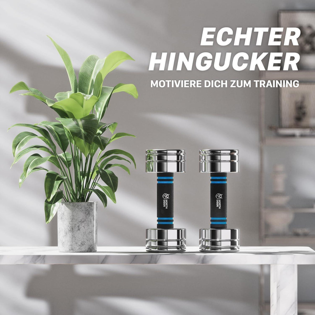 Einstellbare Stahl Kurzhantel 15kg Blau mit Schaumstoff-Griff