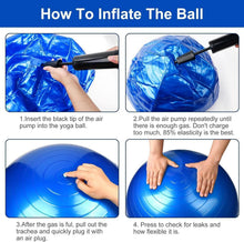 Gymnastikball 65cm Anti-Burst mit Pumpe Blau Pilates