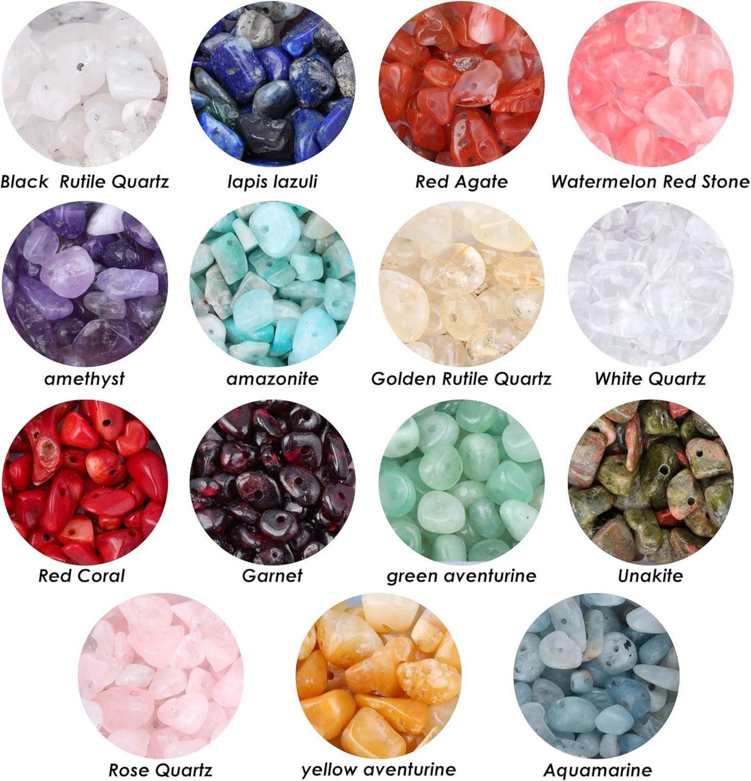 15 Farben Naturform Edelsteine Perlen Halbedelsteine Schmuck DIY mit Kupferdraht