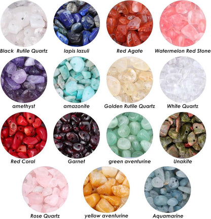 15 Farben Naturform Edelsteine Perlen Halbedelsteine Schmuck DIY mit Kupferdraht