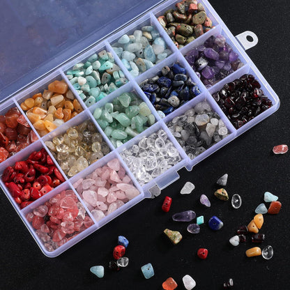 15 Farben Naturform Edelsteine Perlen Halbedelsteine Schmuck DIY mit Kupferdraht