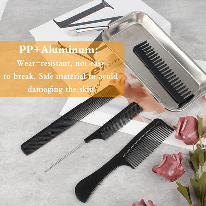 34-teiliges Profi Styling Kämme Set mit Clips, Schwarz