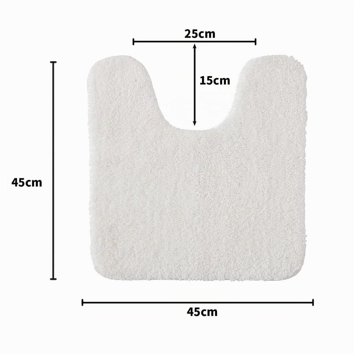 Badematte WC Vorleger U-Form Weiß 45x45 cm – Rutschfest & Saugfähig