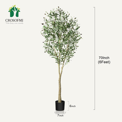 Künstliche Olivenbaum Pflanze 180cm Tropisch-Exotische Deko für Indoor