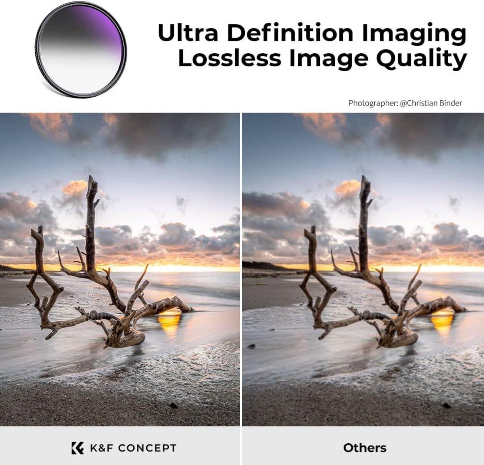 82mm Soft GND8 Verlaufsfilter ND0,9 Grauverlaufsfilter aus optisches