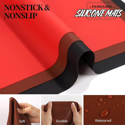 Silikonmatte 30x40 cm 3er Set Antihafte Bastelmatte Schwarz