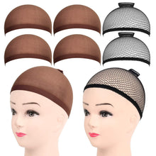 6er Set Schwarz & Dunkelbraune Haarnetze für Perücken Wig Caps
