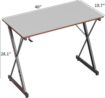 Gaming Schreibtisch Kohlefaseroberfläche Kopfhörerhaken 100x50 Grey