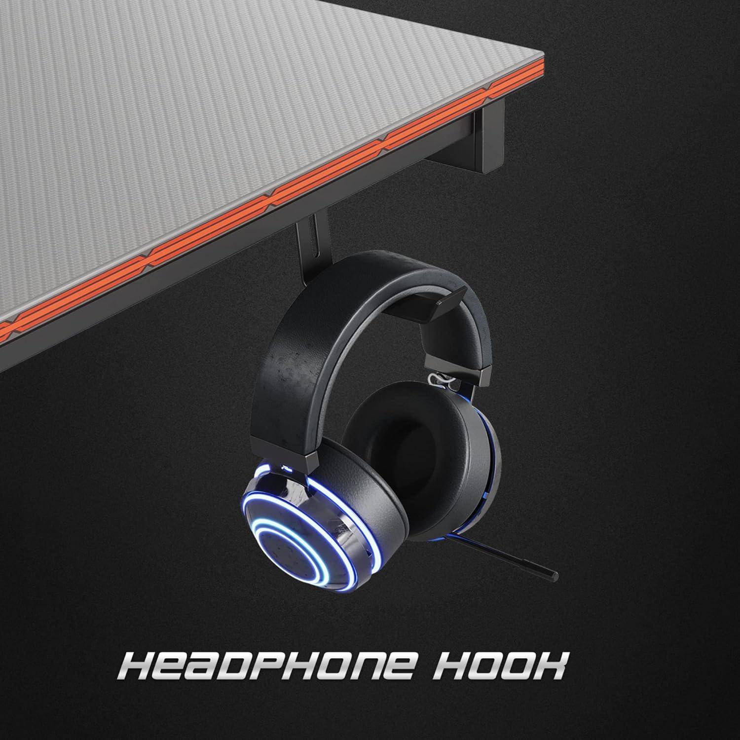 Gaming Schreibtisch 100x50cm Ergonomischer Computertisch Kohlefaseroberfläche