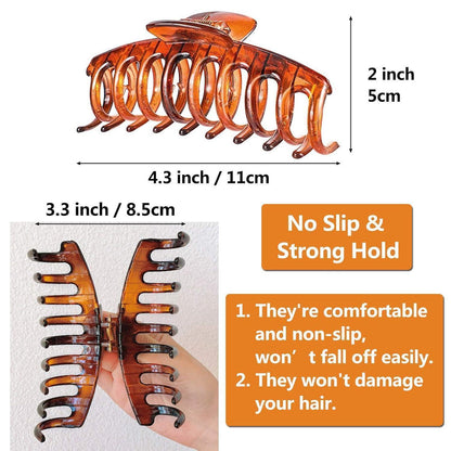 3er Set Kunststoff Haar Klaue Clips 11cm - Rutschfest