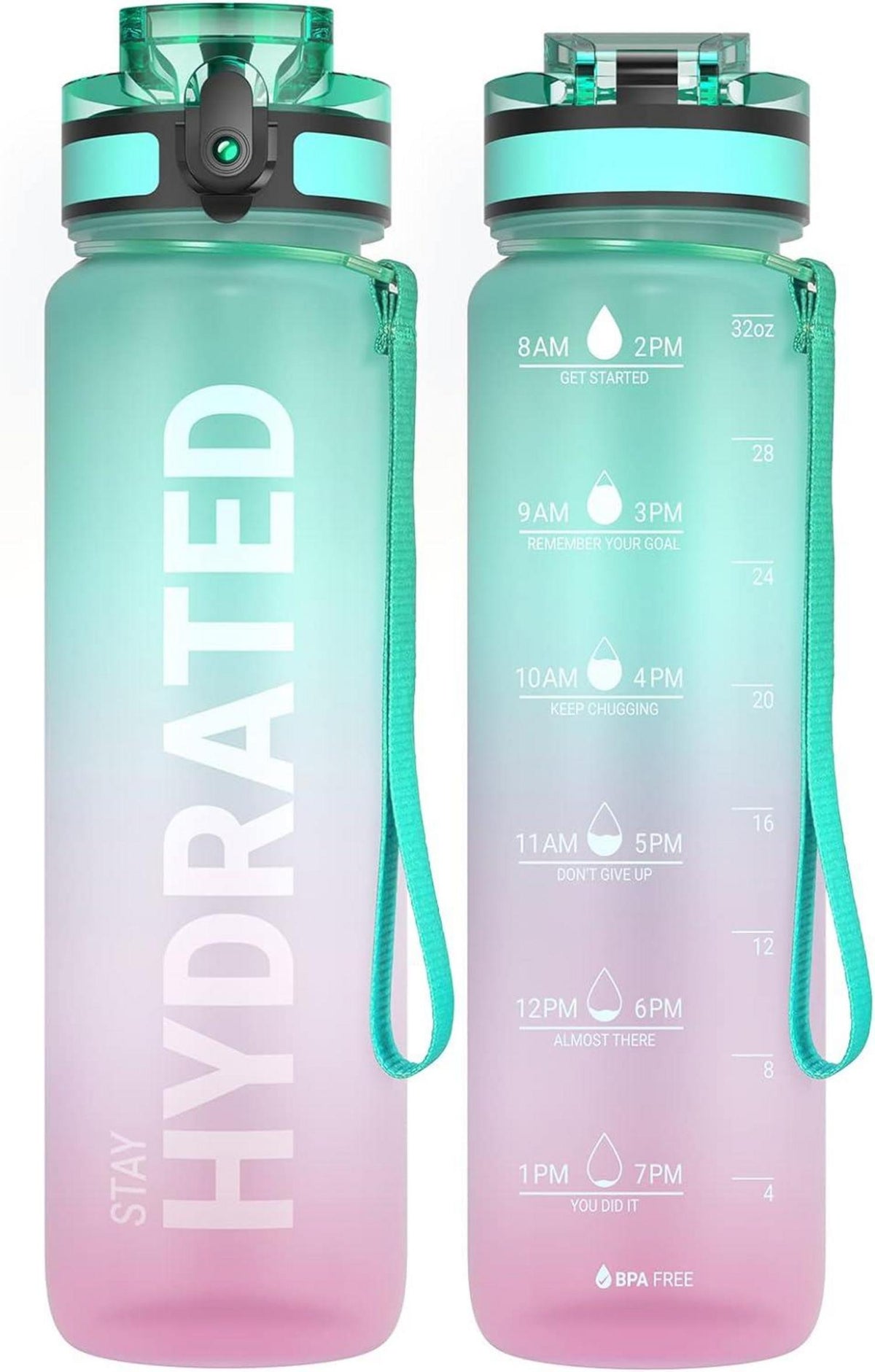 Sport Trinkflasche BPA-frei 1L Auslaufsicher Yoga Camping