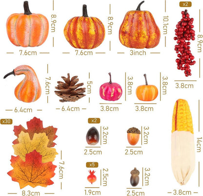 Künstliche Früchte Set 49 Stück Herbstdeko Halloween