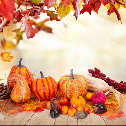 Künstliche Erntefrüchte Set 49 Stück Halloween Deko Ahornblätter