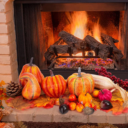 Herbstfrucht Deko Set 49-teilig Kürbisse Tannenzapfen Eicheln