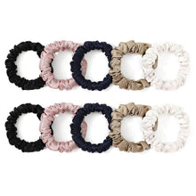100% Seide Haargummis Damen Pferdeschwanzhalter Rosa Elfenbein 10er