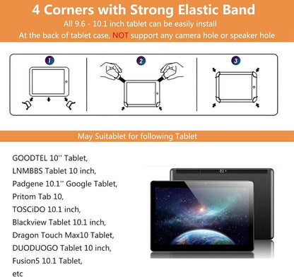 Hülle für 10 Zoll Tablet, Schutzhülle für 9.6-10.5 Zoll