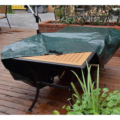 Wasserdichte Gartenmöbelabdeckung für rechteckige Tische und Stühle, extra groß, grün