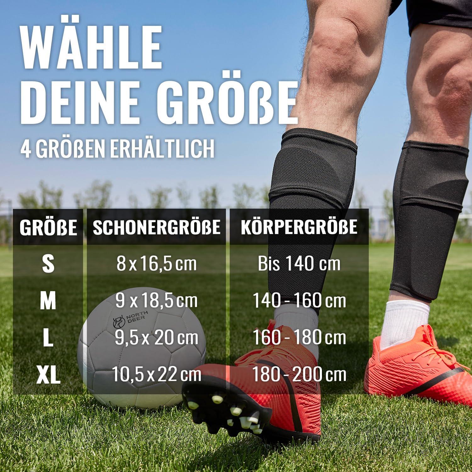 Kinder Herren Fußball Schienbeinschoner Stutzen Schwarz L