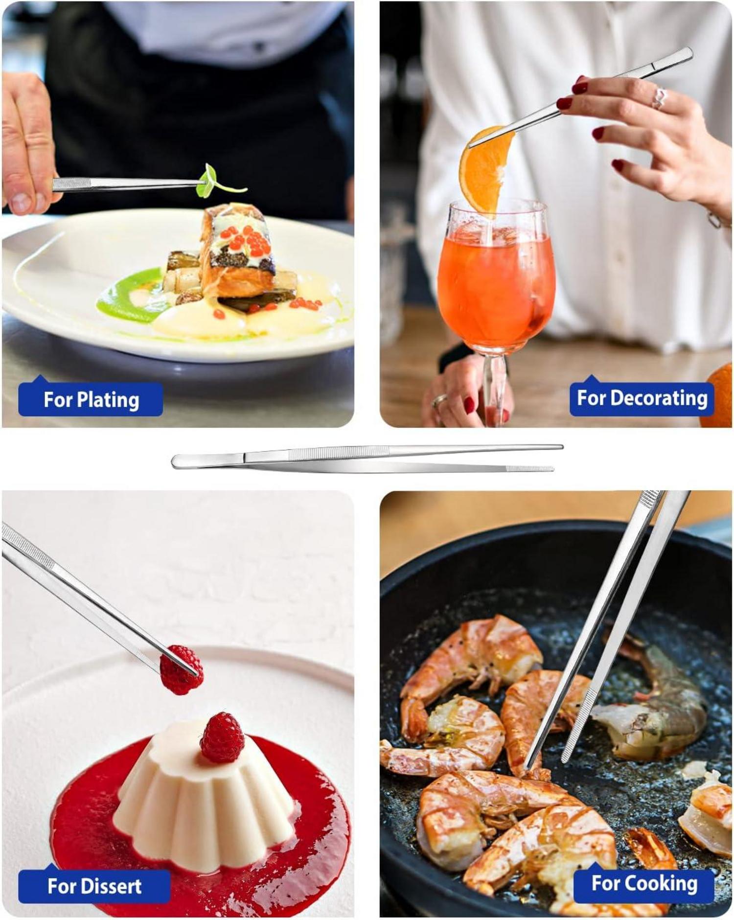 Pinzetten Set Edelstahl 12'' 10'' Küchenpinzette Kochen Grillen 4er Pack