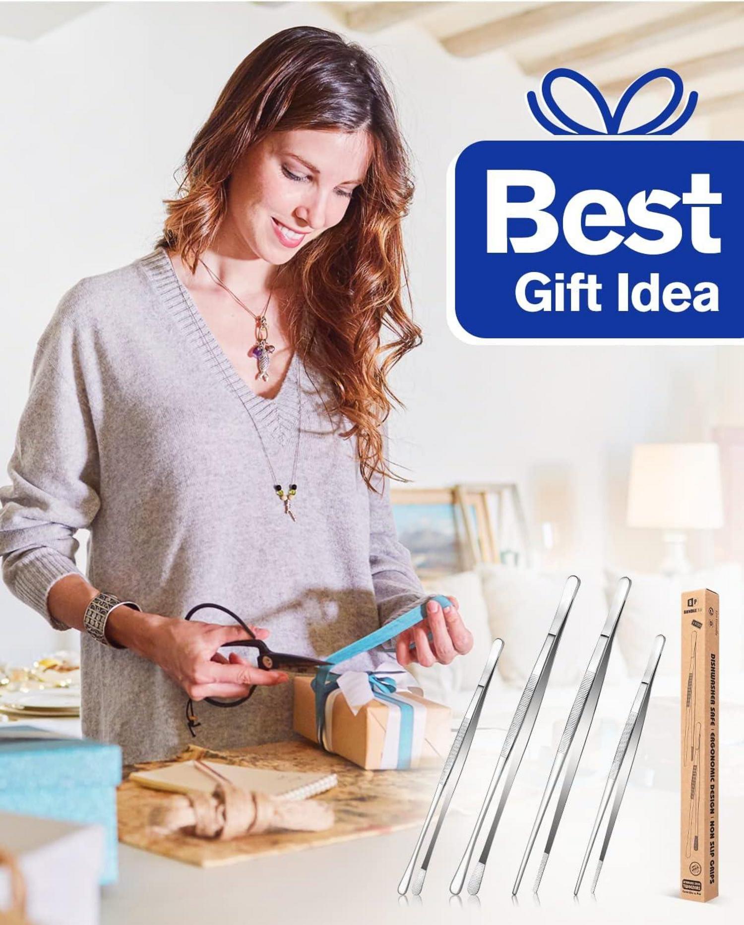 Pinzetten Set Edelstahl 12'' 10'' Küchenpinzette Kochen Grillen 4er Pack