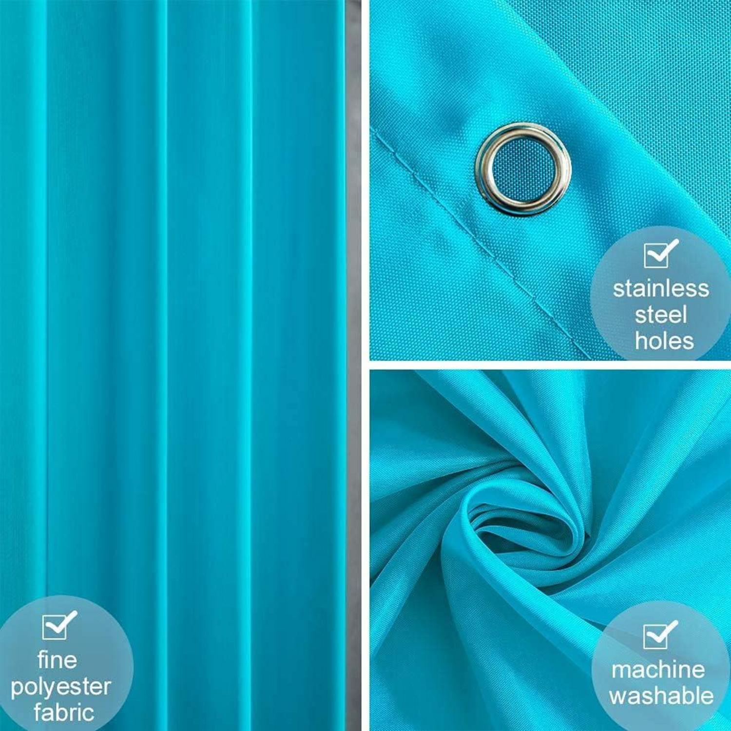 Schmaler Duschvorhang für Eckdusche und kleine Badewanne 100x200 cm Aqua mit Ringen
