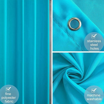Schmaler Duschvorhang für Eckdusche und kleine Badewanne 100x200 cm Aqua mit Ringen