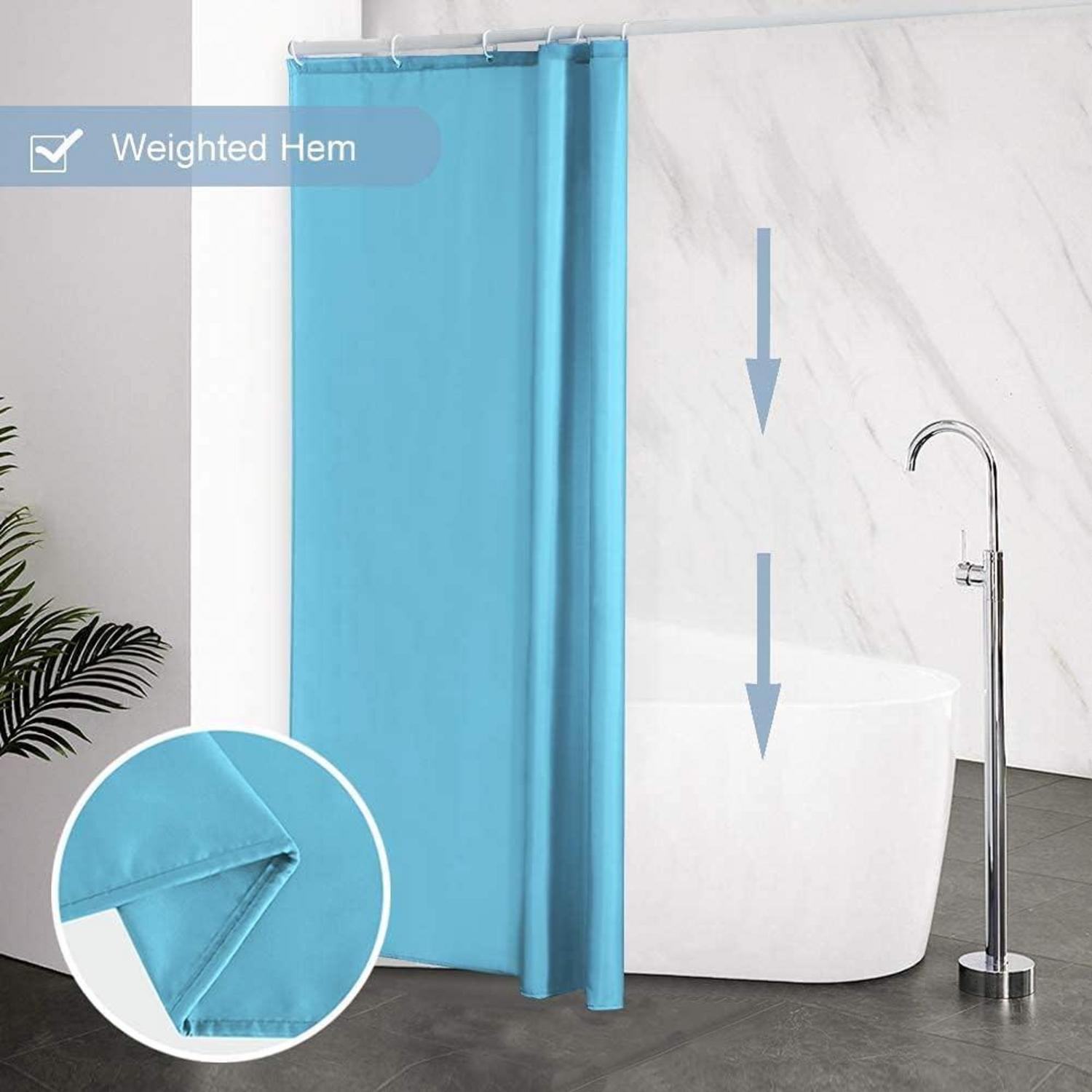 Schmaler Polyester Duschvorhang Aquamarine 100x200 für Eckdusche & Badewanne
