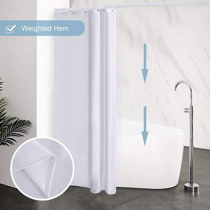 Schmaler Duschvorhang Polyester Weiß Wasserabweisend 100x200 cm