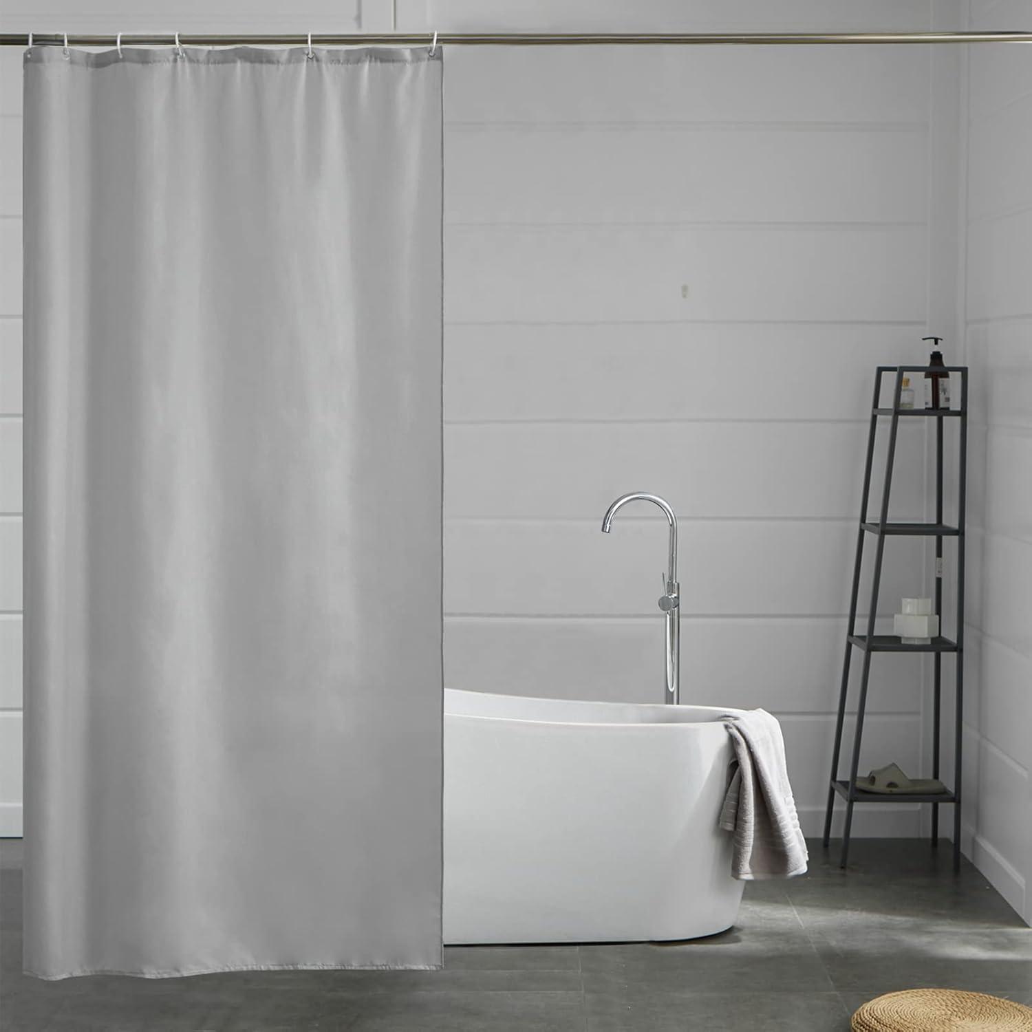 Duschvorhang Grau Polyester Stoff 100x200 Schimmelresistent