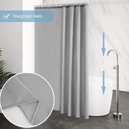 Schmaler Duschvorhang Eck Dusche Badewanne Grau Polyester 100x200cm