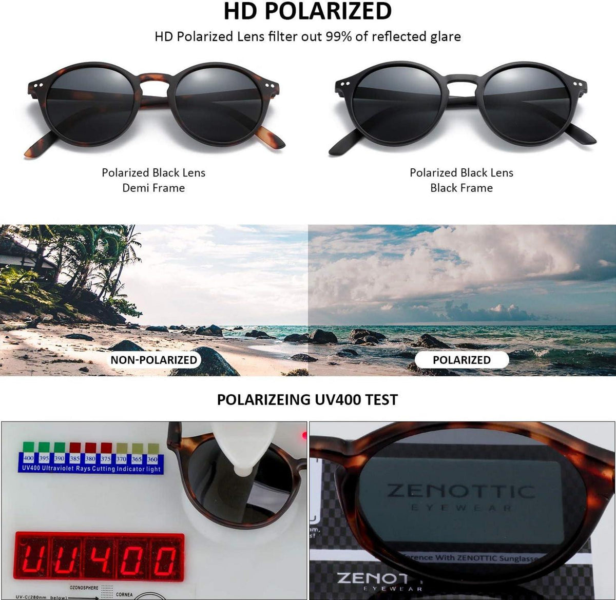 Polarisierte Sonnenbrillen Set Retro Vintage - 2 Paare Unisex UV400 Schutz