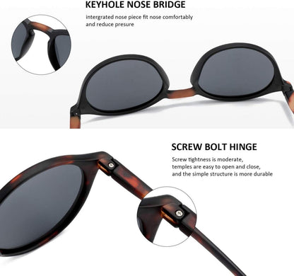 Polarisierte Sonnenbrille 2er Pack Vintage Retro Runde Quadratische UV400