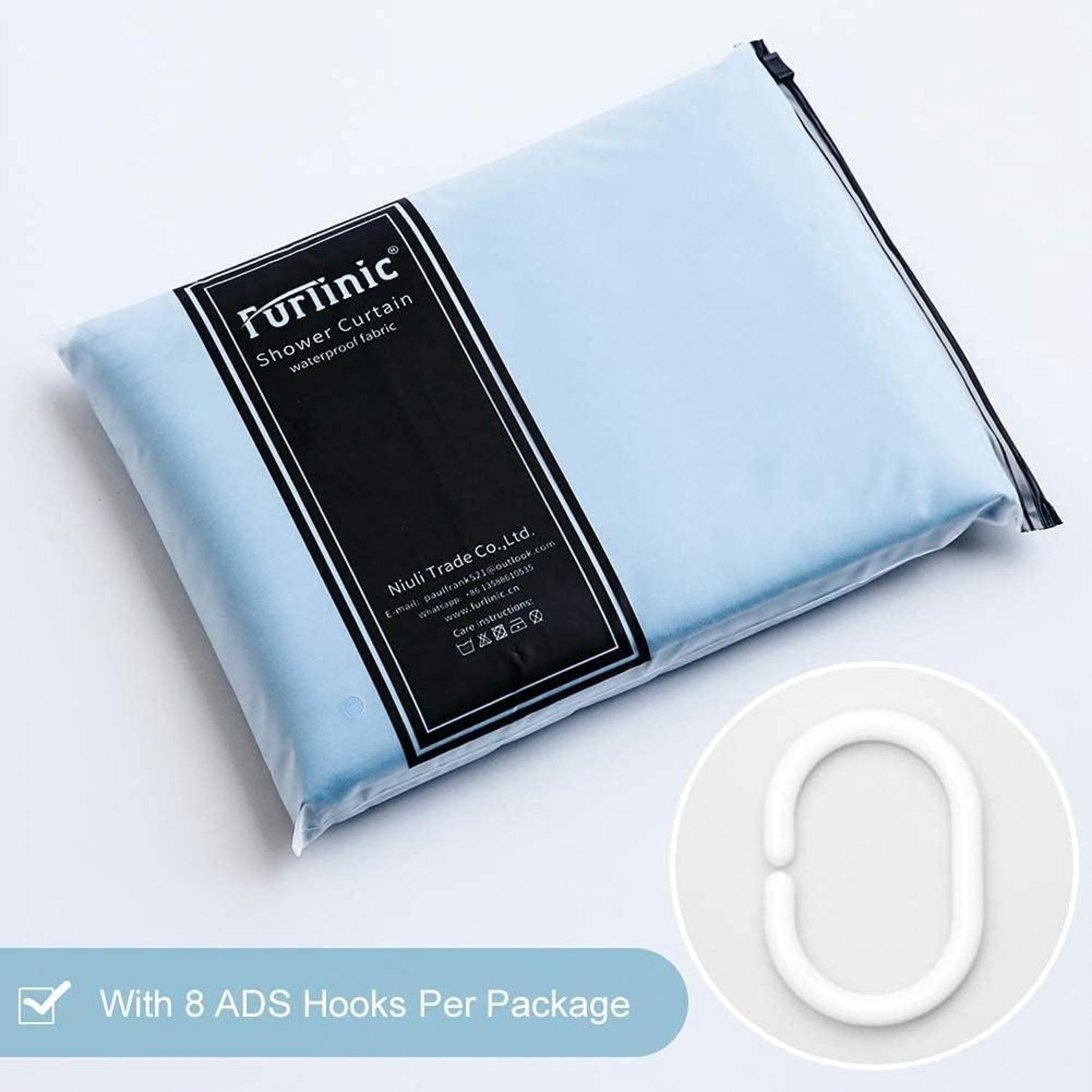 Duschvorhang Eckdusche Polyester Wasserdicht Waschbar Hellblau 100x200