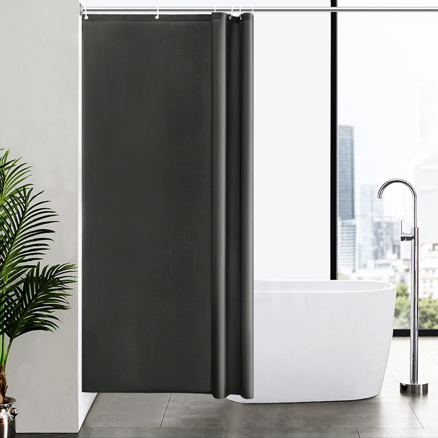 Schmaler Duschvorhang für Eck Dusche 100x200 Dunkelgrau