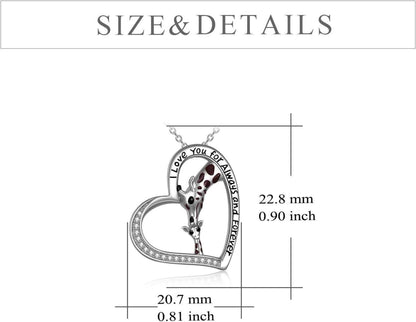 Mutter Tochter Giraffen Halskette 925 Sterling Silber Muttertag Geschenk