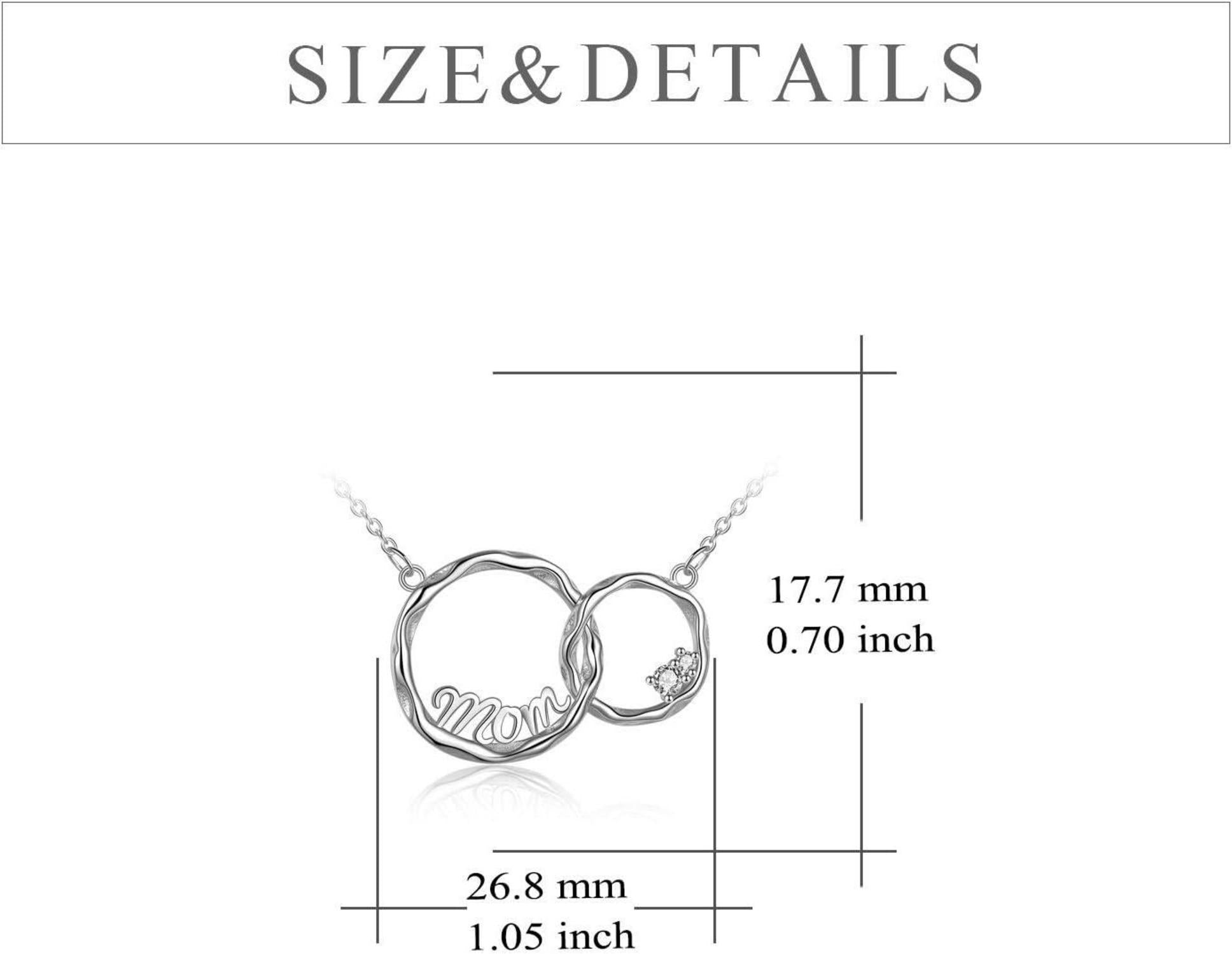 925 Sterling Silber Halskette Doppelkreis Muttertagsgeschenk