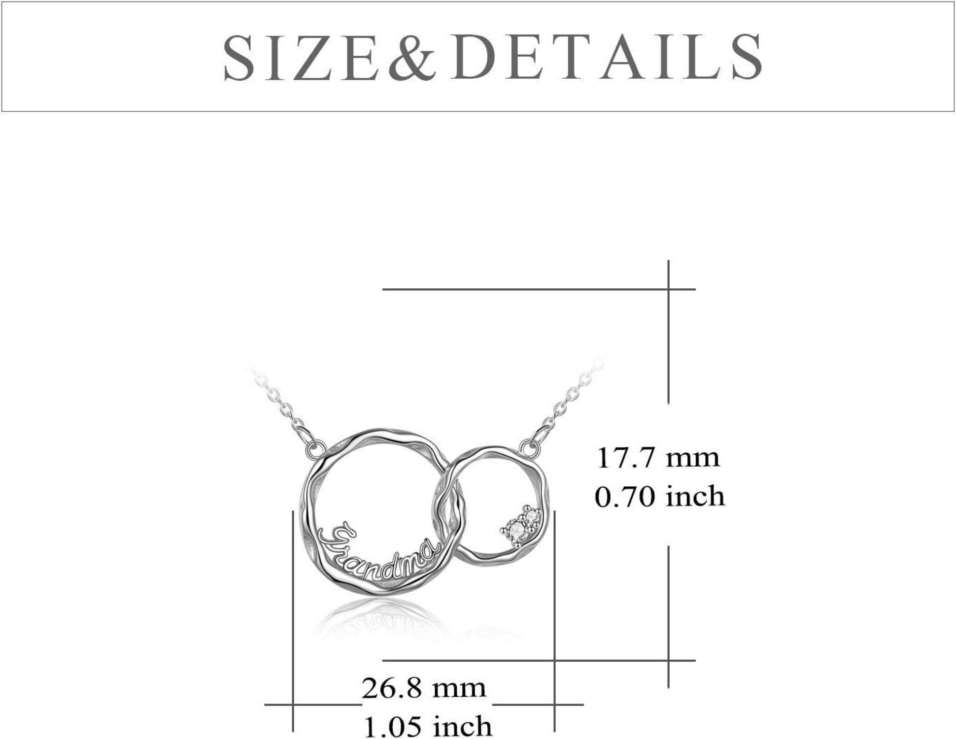 925 Sterling Silber Interlocking Double Circles Halskette für Großmutter - Geschenke Oma
