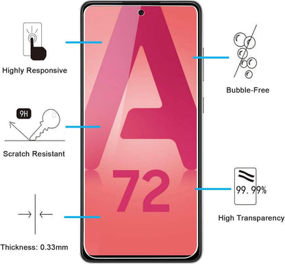 Panzer Schutz Glas Samsung Galaxy A72 5G 3er Pack 9H Härte