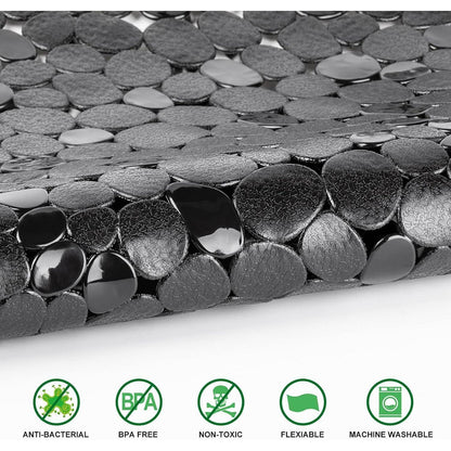 Antirutsch Duschmatte Schwarz 54x54 cm Quadratisch