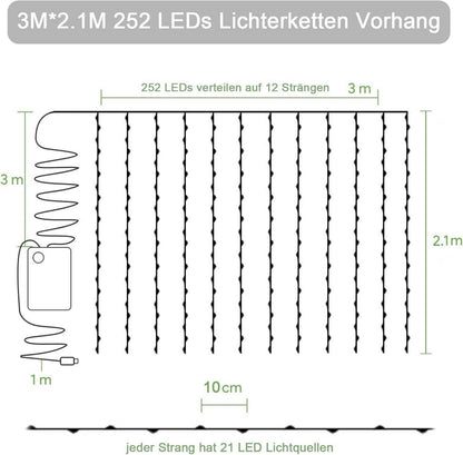 KASZOO 12 Stück Efeu Künstlich Lichterkette mit 252 LEDs