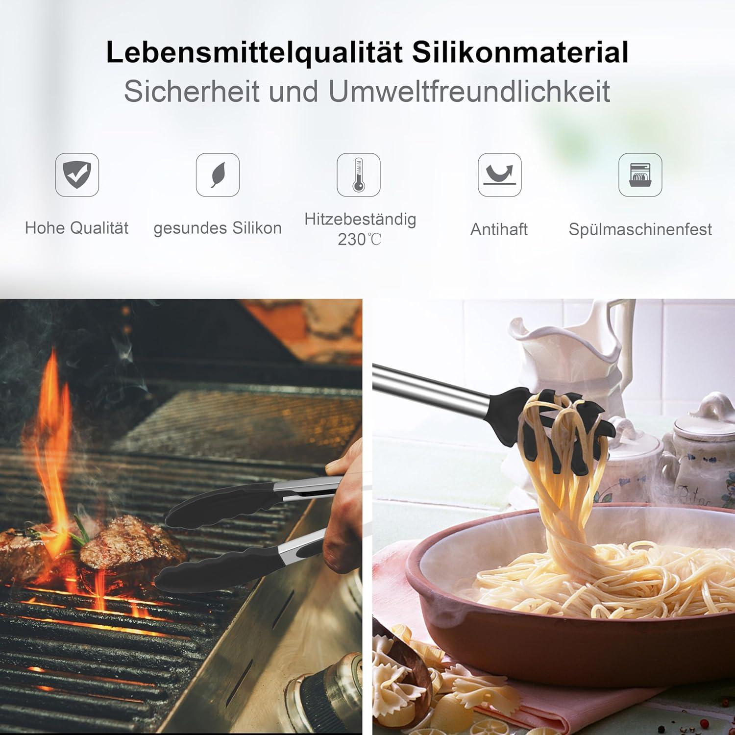 Silikon Küchenhelfer Set 25-teilig Edelstahlgriff