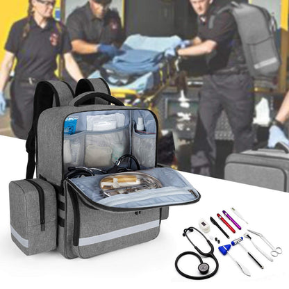 Erste Hilfe Rucksack Grau – Notfalltasche für Rettungsdienste