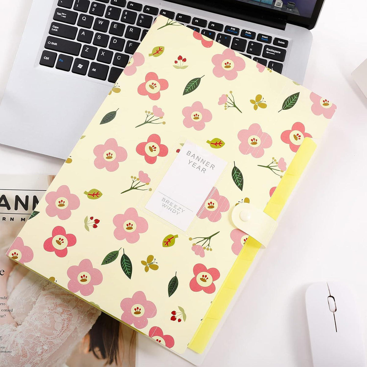 Fächermappe A4 Dokumentenmappe 8 Tasche PP Floral Bedruckt