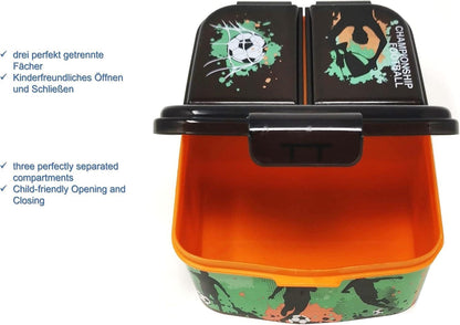 Kinder Lunchbox mit Unterteilung BPA frei Fußball Design