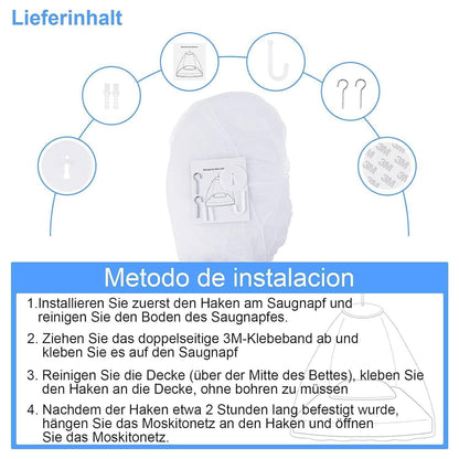 Moskitonetz Doppelbett Betthimmel Mückenschutz 180x200cm