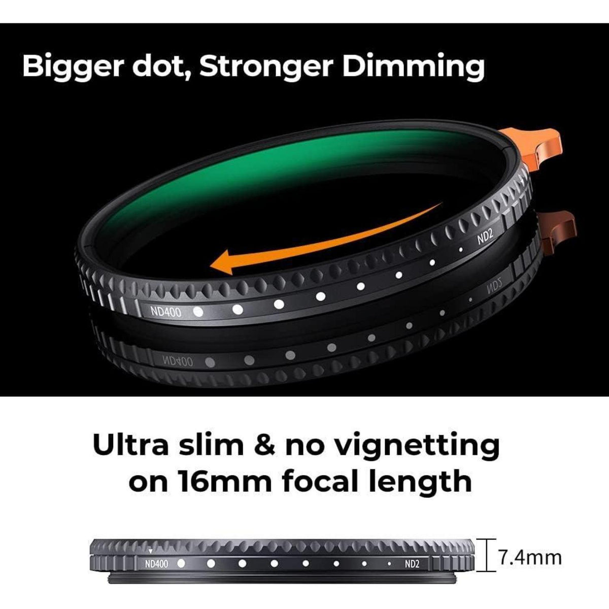Variabler ND-Filter 77mm ND2-400 mit Hebel und Tasche