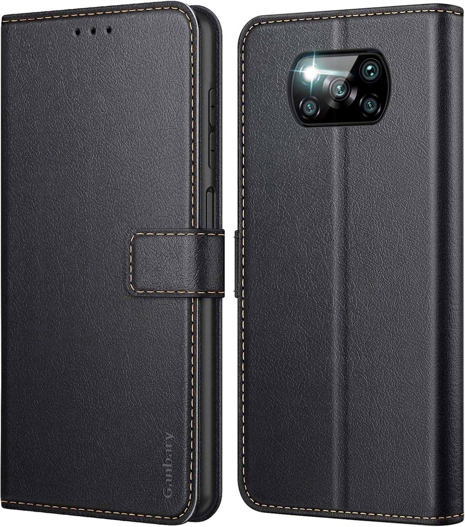 Handyhülle Xiaomi Poco X3 Pro/NFC Leder Case schwarz Standfunktion