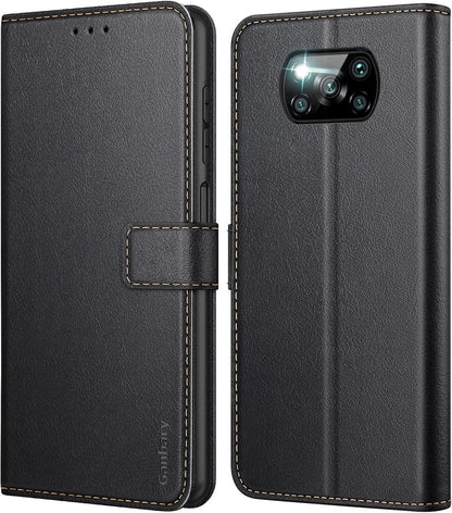 Handyhülle Xiaomi Poco X3 Pro/NFC Leder Case schwarz Standfunktion