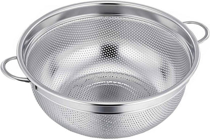 Edelstahl Nudelsieb mit Griffen, 20cm Mikroperforiertes Küchensieb
